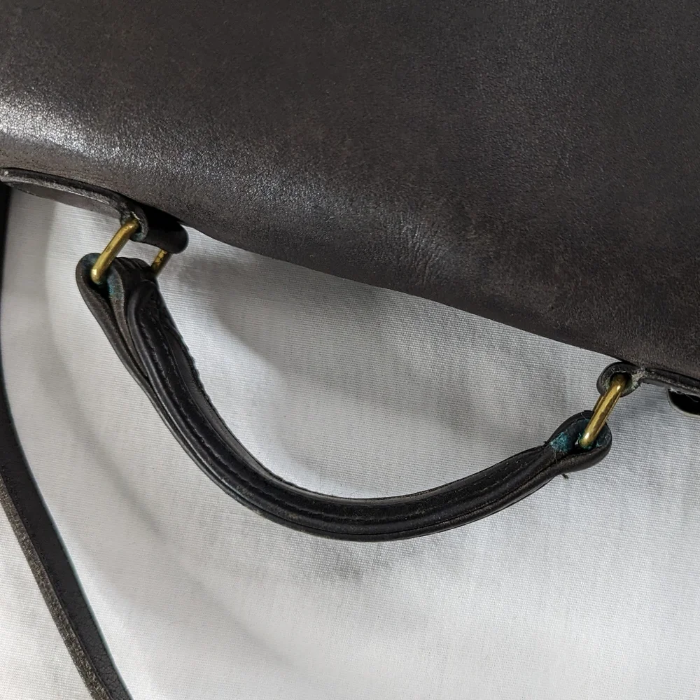 VTG Coach Station Bag Black Leather Crossbody Purse - Picture 9 of 14